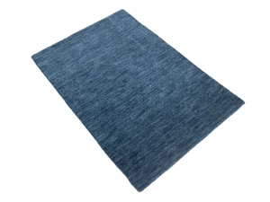 Steel Blue Solid Gabbeh Modern Rug in All Size