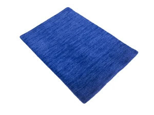 Royal Blue Solid Gabbeh Modern Rug in All Size