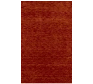 Orange Red Modern Solid 3X5 Gabbeh Oriental Rug