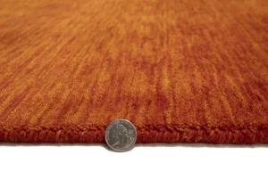 Orange Red Modern Solid 3X5 Gabbeh Oriental Rug