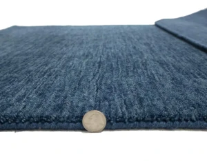 Steel Blue Modern Solid 3X5 Gabbeh Oriental Rug