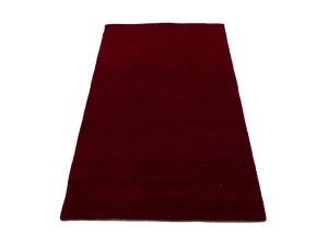 Maroon Red Modern Solid 3X5 Gabbeh Oriental Rug