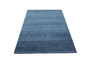 Steel Blue Modern Solid 4X6 Gabbeh Oriental Rug