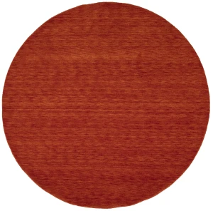 Orange Red Modern Solid 6X6 Gabbeh Oriental Round Rug