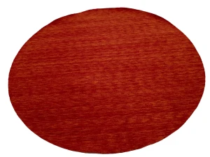 Orange Red Modern Solid 6X6 Gabbeh Oriental Round Rug