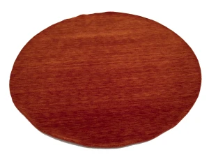 Orange Red Modern Solid 6X6 Gabbeh Oriental Round Rug