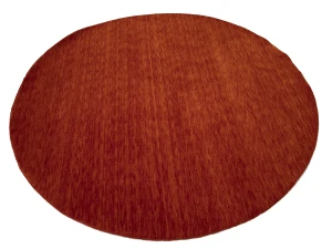Orange Red Modern Solid 6X6 Gabbeh Oriental Round Rug