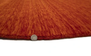 Orange Red Modern Solid 6X6 Gabbeh Oriental Round Rug