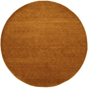 Orange Modern Solid 6X6 Gabbeh Oriental Round Rug