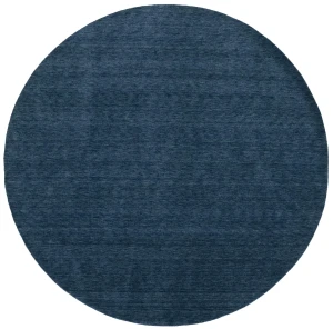 Steel Blue Modern Solid 6X6 Gabbeh Oriental Round Rug