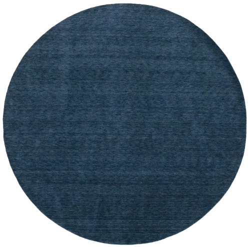 Steel Blue Modern Solid 6X6 Gabbeh Oriental Round Rug
