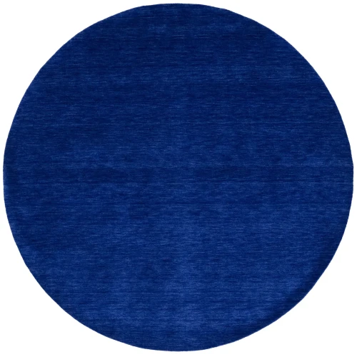 Solid Royal Blue Modern 6X6 Gabbeh Oriental Round Rug