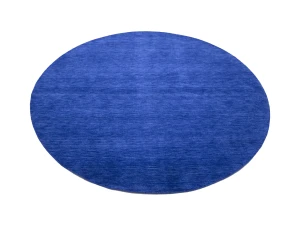 Solid Royal Blue Modern 6X6 Gabbeh Oriental Round Rug