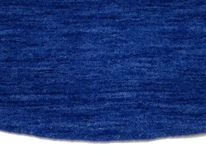 Solid Royal Blue Modern 6X6 Gabbeh Oriental Round Rug