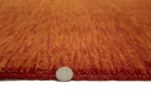 Orange Red Modern Solid 3X8 Gabbeh Oriental Runner Rug
