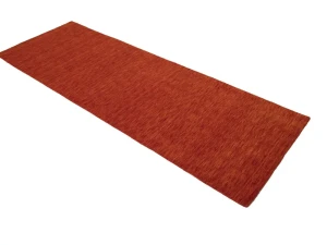 Orange Red Modern Solid 3X8 Gabbeh Oriental Runner Rug
