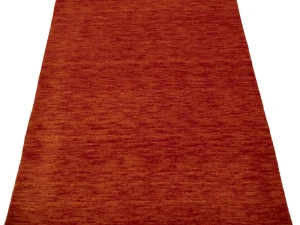 Orange Red Modern Solid 3X8 Gabbeh Oriental Runner Rug