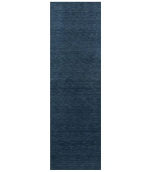 Steel Blue Modern Solid 3X8 Gabbeh Oriental Runner Rug