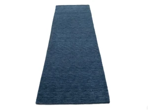 Steel Blue Modern Solid 3X8 Gabbeh Oriental Runner Rug