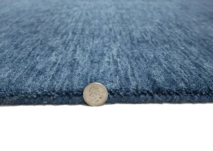Steel Blue Modern Solid 3X8 Gabbeh Oriental Runner Rug