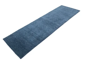 Steel Blue Modern Solid 3X8 Gabbeh Oriental Runner Rug