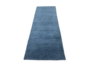 Steel Blue Modern Solid 3X8 Gabbeh Oriental Runner Rug