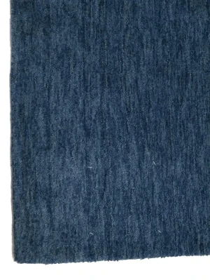 Steel Blue Modern Solid 3X8 Gabbeh Oriental Runner Rug