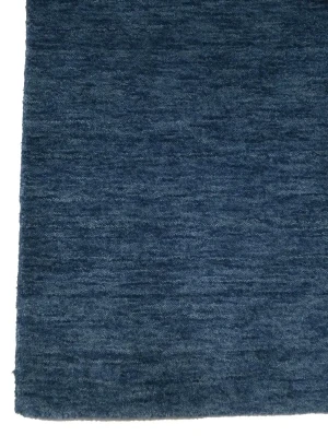 Steel Blue Modern Solid 3X8 Gabbeh Oriental Runner Rug