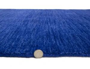 Solid Royal Blue Modern 3X8 Gabbeh Oriental Runner Rug