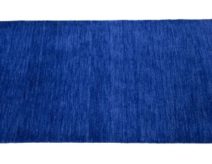 Solid Royal Blue Modern 3X8 Gabbeh Oriental Runner Rug