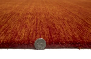 Orange Red Modern Solid 6X6 Gabbeh Oriental Square Rug