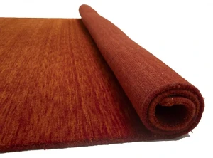 Orange Red Modern Solid 6X6 Gabbeh Oriental Square Rug