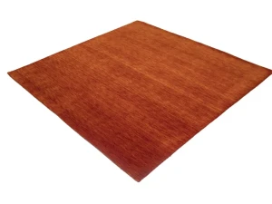 Orange Red Modern Solid 6X6 Gabbeh Oriental Square Rug