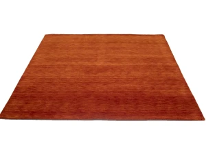 Orange Red Modern Solid 6X6 Gabbeh Oriental Square Rug