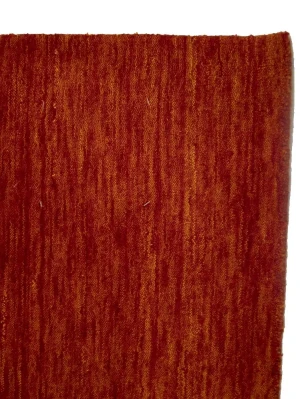Orange Red Modern Solid 6X6 Gabbeh Oriental Square Rug