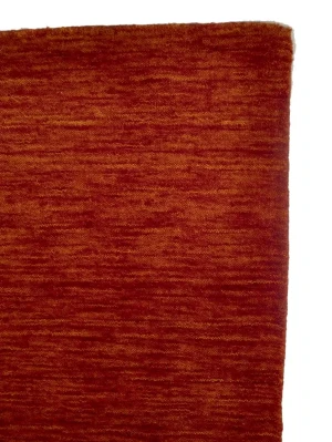 Orange Red Modern Solid 6X6 Gabbeh Oriental Square Rug