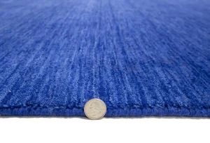 Solid Royal Blue Modern 6X6 Gabbeh Oriental Square Rug