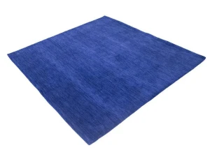 Solid Royal Blue Modern 6X6 Gabbeh Oriental Square Rug