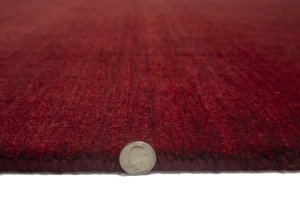 Maroon Red Modern Solid 6X6 Gabbeh Oriental Square Rug