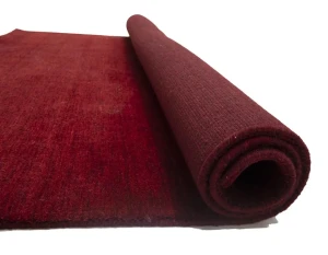 Maroon Red Modern Solid 6X6 Gabbeh Oriental Square Rug