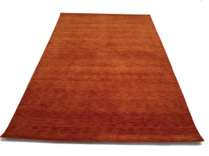 Orange Red Modern Solid 5X8 Gabbeh Oriental Rug