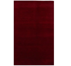 Maroon Red Modern Solid 5X8 Gabbeh Oriental Rug