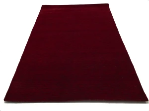 Maroon Red Modern Solid 5X8 Gabbeh Oriental Rug