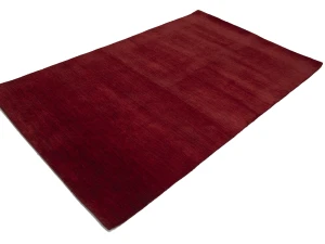 Maroon Red Modern Solid 5X8 Gabbeh Oriental Rug