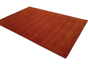 Orange Red Modern Solid 6X9 Gabbeh Oriental Rug