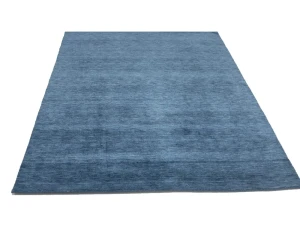 Steel Blue Modern Solid 6X9 Gabbeh Oriental Rug