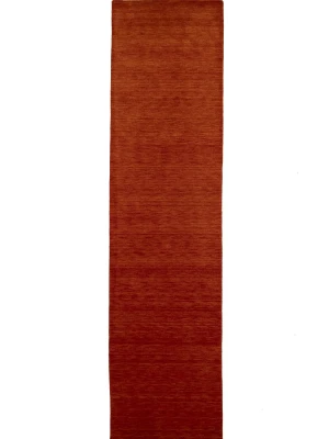 Orange Red Modern Solid 3X10 Gabbeh Oriental Runner Rug