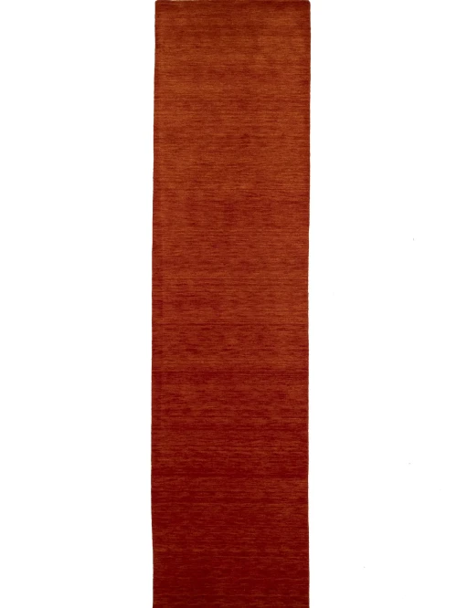 Orange Red Modern Solid 3X10 Gabbeh Oriental Runner Rug