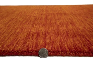 Orange Red Modern Solid 3X10 Gabbeh Oriental Runner Rug