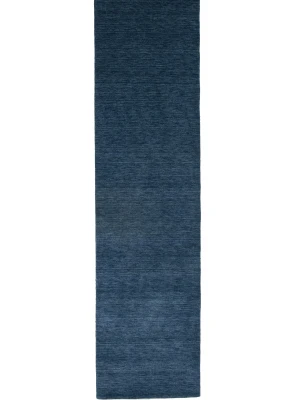 Steel Blue Modern Solid 3X10 Gabbeh Oriental Runner Rug
